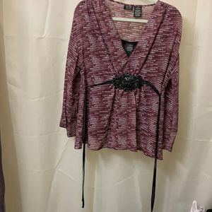 Nicole sheer blouse with camisole underneath 2 pieces. Size 14 flare sleeves